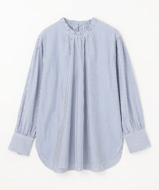 ANY 【手洗い可能/抗菌防臭/UVカット/速乾】フリルモックブラウス ブルーロンスト