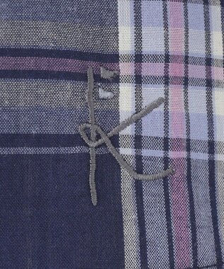 組曲 KIDS 【110-140㎝】プランタンチェック ブラウス ネイビー