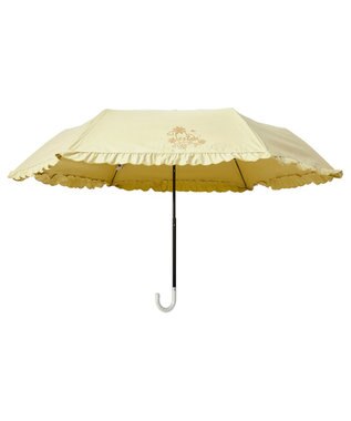 MOONBAT 【日傘】エスタ (estaa) Beauty shield折りたたみ傘フリル ライトイエロー