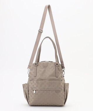 Y'SACCS ドットジャガードポーチ付きリュックサック ライトグレー