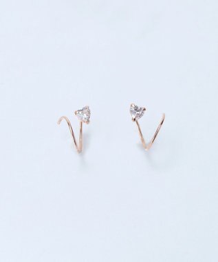 Phoebe 【K10RG】ハーティーダブルループピアス ローズゴールド