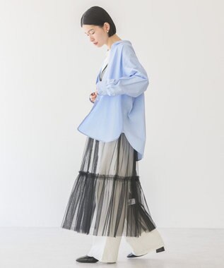 AMERICAN HOLIC イージーケアブロードシャツ Stripe Sax