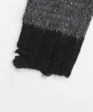 WEGO モヘアタッチボーダーBIGニット グレーボーダー