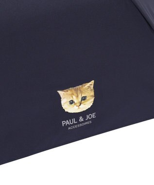 MOONBAT 【軽量】PAUL & JOE 晴雨兼用日傘 折りたたみ傘 ワンポイントヌネット 一級遮光 遮熱 UV ネイビーブルー