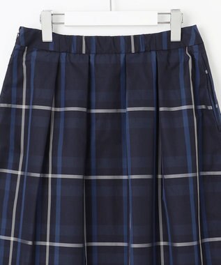 J.PRESS LADIES 【洗える】2/2綾 メモリーチェック タック スカート ネイビー系3