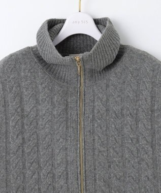 ANY SIS L 【2WAY】ケーブルベストSETニット ワンピース チャコール