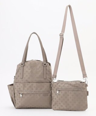 Y'SACCS ドットジャガードポーチ付きリュックサック