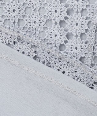 組曲 S 【WEB限定】フラワーレース ペプラムトップス スカイブルー系