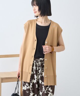 AMERICAN HOLIC 金ボタンニットジレ Camel