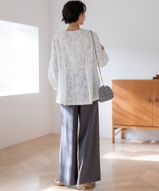 23区 S 【先行予約】ドレープツイル アシンメトリー ワイド パンツ グレー系