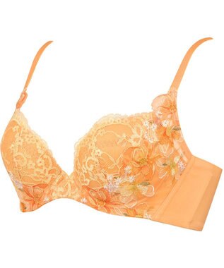 WACOAL 【ハグするブラ】 ブラジャー 体温を感知してカラダになじむ 谷間メイク 脇・背中すっきり レディース BRB498 /ワコール オレンジ