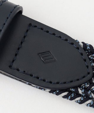 JOSEPH ABBOUD 【キングサイズ・ストレッチ/日本製】ストレッチMIXメッシュ ベルト ネイビー系