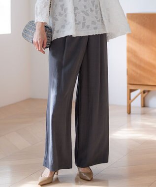 23区 【先行予約】ドレープツイル アシンメトリー ワイド パンツ