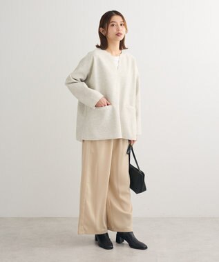 Green Parks 圧縮ポンチキーネックプルオーバー Ivory