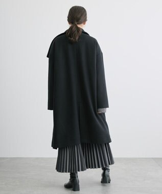 AMERICAN HOLIC リサイクル中空FIBERスタンドカラーロングコート Black