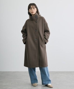 AMERICAN HOLIC リサイクル中空FIBERスタンドカラーロングコート Mocha
