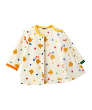 MIKI HOUSE HOT BISCUITS 【80-120cm】 カラフルパイピング フリース ルームウェア アイボリー