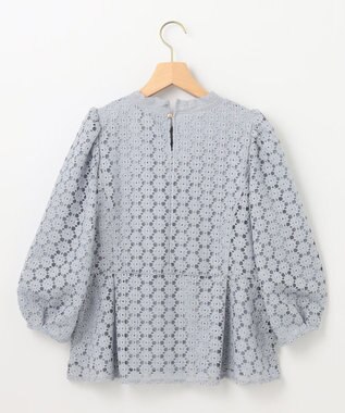 組曲 S 【WEB限定】フラワーレース ペプラムトップス スカイブルー系