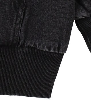 WEGO ヴィンテージウォッシュBIGフードブルゾン ブラック