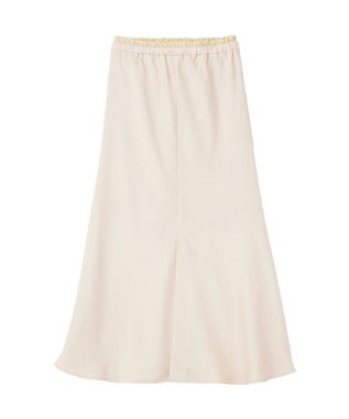 earth music&ecology サテンフリルマーメイドスカート Ecru
