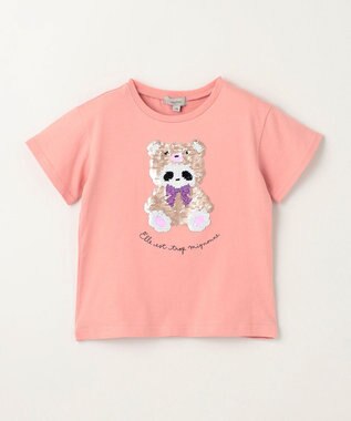 ANY KIDS ミラクルスパンコール 半袖 Tシャツ ピンク×クマ