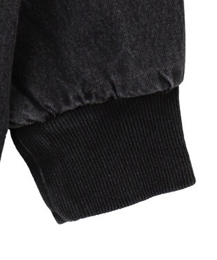 WEGO ヴィンテージウォッシュBIGフードブルゾン ブラック