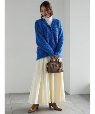 Te chichi シャギーVネックカーディガン ブルー