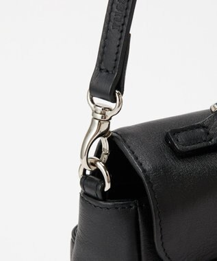 russet ソフトレザーフラップミニトートバッグ(CE-1674) Black