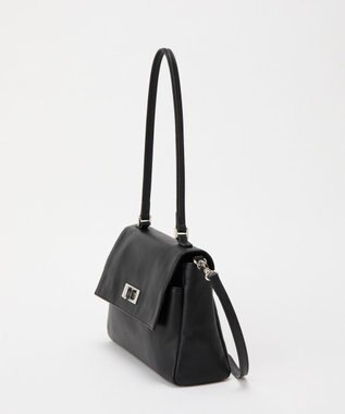 russet ソフトレザーフラップミニトートバッグ(CE-1674) Black