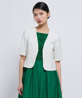 TOCCA 【松木育未さん着用】BRIGHT BREEZE 半袖ショートジャケット アイボリー系