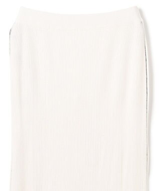 BEIGE， 【洗える】LAURA / Iラインリブスカート Ecru×Black