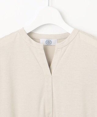 J.PRESS LADIES 【洗える】プレーティング キーネック カットソー ライトグレー系