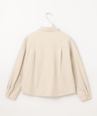 J.PRESS LADIES 【洗える】ツイルジャージー シャツ ジャケット グレージュ系