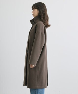 AMERICAN HOLIC リサイクル中空FIBERスタンドカラーロングコート Mocha