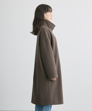 AMERICAN HOLIC リサイクル中空FIBERスタンドカラーロングコート Mocha