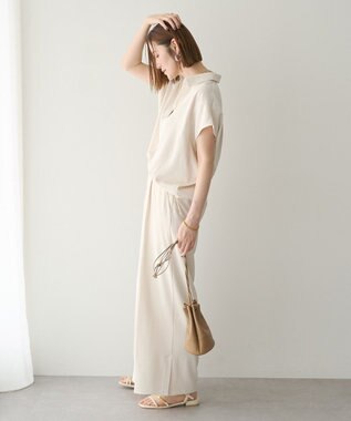 YECCA VECCA 【接触冷感】COOLスリットワイドパンツ Ivory