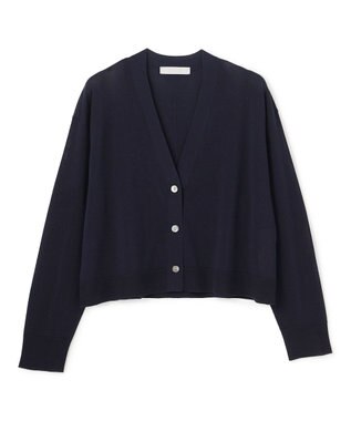 UNFILO L イージーカーディガン クロップド ネイビー