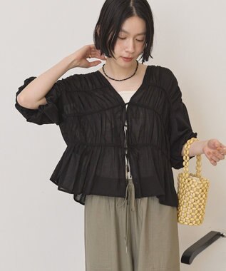 AMERICAN HOLIC フロントリボンブラウス Black