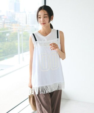 CRAFT STANDARD BOUTIQUE レース切替フリンジビスチェ White