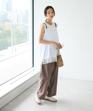 CRAFT STANDARD BOUTIQUE レース切替フリンジビスチェ White