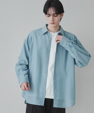 WEGO 【ユニセックス着用ITEM/SMLサイズ展開/冷房対策/紫外線対策】シアーBIGシャツ グリーン