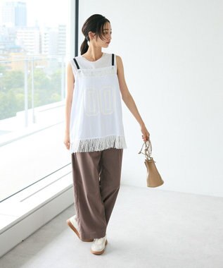 CRAFT STANDARD BOUTIQUE レース切替フリンジビスチェ White