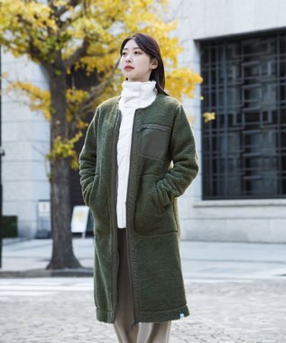 SHARE PARK LADIES 【LADIES】ボアフリースロングカーディガン オリーブ
