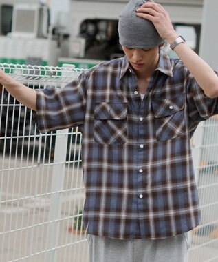 WEGO オンブレチェックシャツ（SS） 柄4