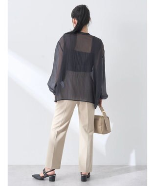 earth music&ecology シアーリボンシャツ Black