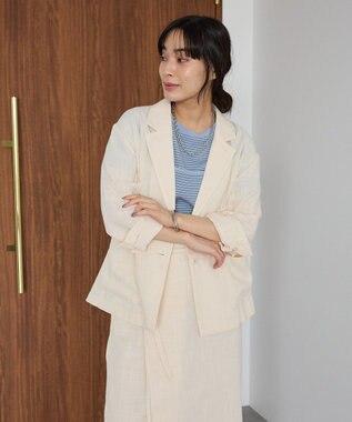 CRAFT STANDARD BOUTIQUE リネンライクオーバーサイズジャケット Ivory