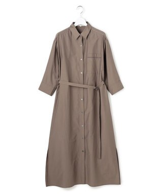 23区 【先行予約】ナイロンコットンタフタ シャツワンピース モカ系