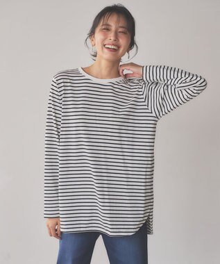 ANY ロングスリーブ テールＴシャツ ボーダー