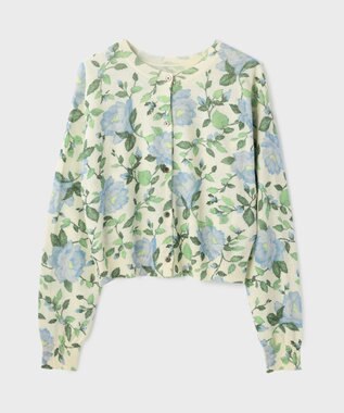 GRACE CONTINENTAL ローズプリントニットカーディガン キナリ