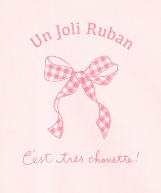 ANY KIDS 【一部店舗/WEB限定】【綿100%】プリント 半袖Tシャツ ピンク×リボン